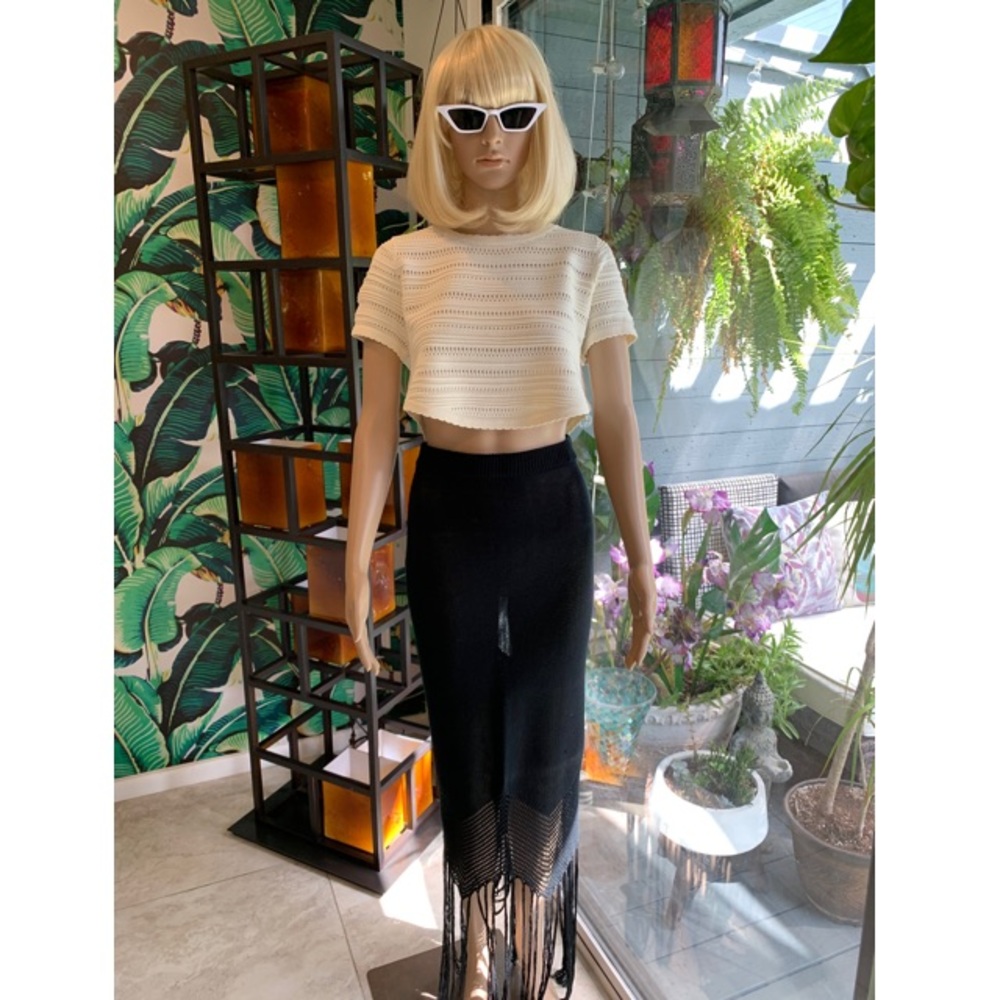 Ronny Kobo Ivory Knit Crop Top